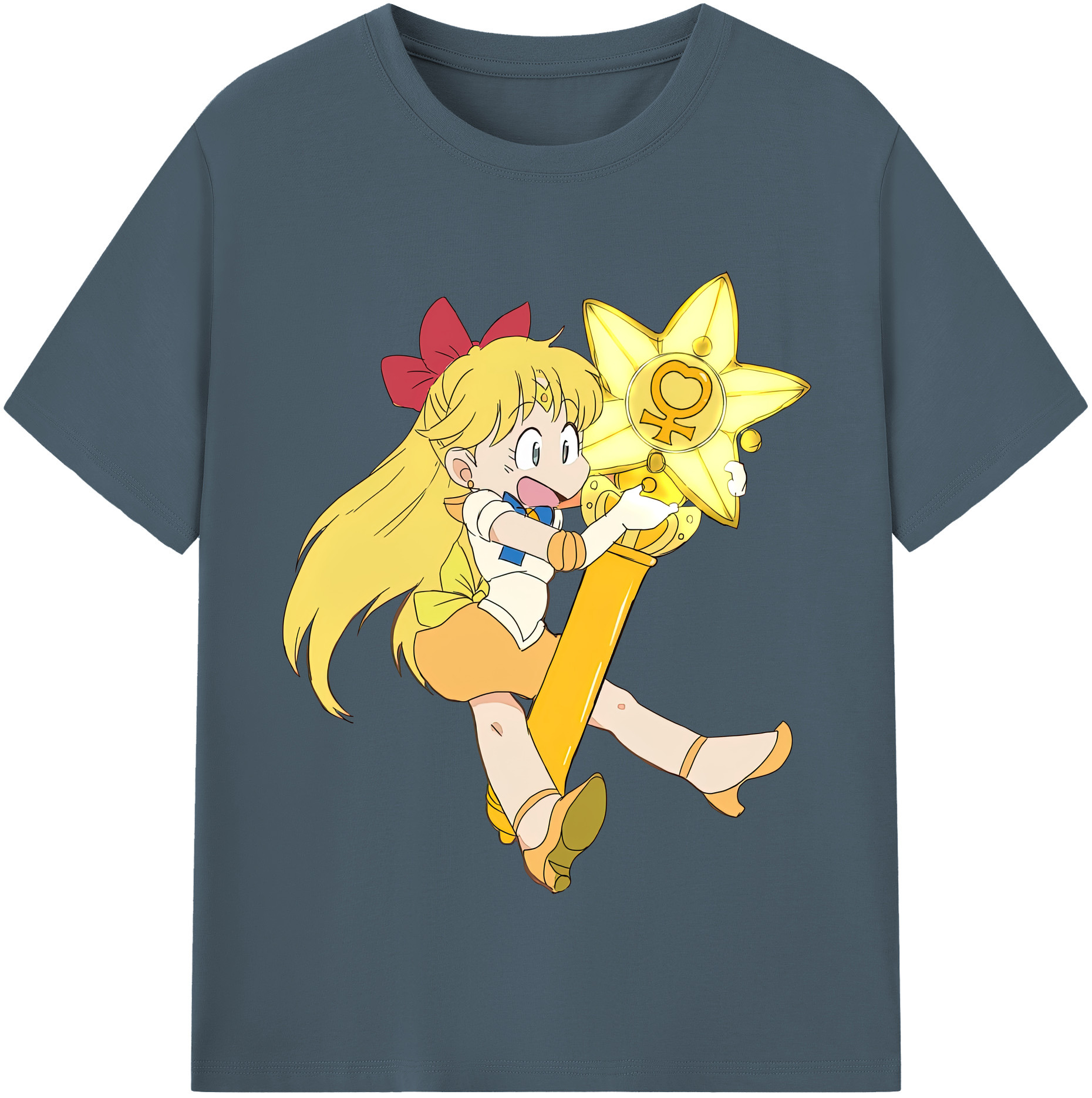 （画像用） 美少女戦士セーラームーン 愛野 美奈子 あいの みなこ Sailor Moon Aino Minako 綿100％半袖Tシャツ（フロントプリント）